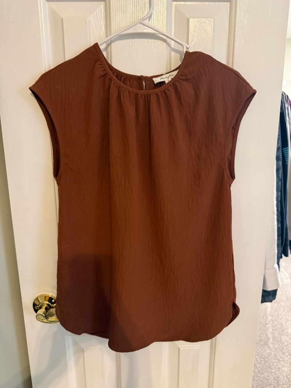 Women’s Chocolate Brown Cap Sleeve Blouse by Madewell